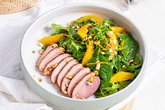 Smoked duck breast with orange dressing